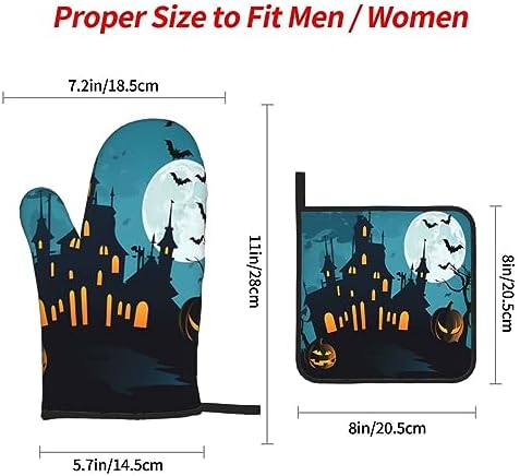 4-Piece Halloween Oven Mitts Potholders