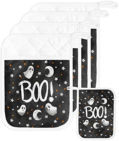 Hilarious Halloween Pot Holders Set of 5 Spooky Home Kitchen Accessories
