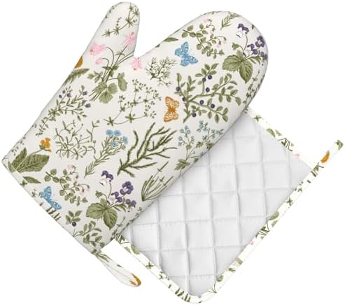 Cozy Floral Oven Mitts Set