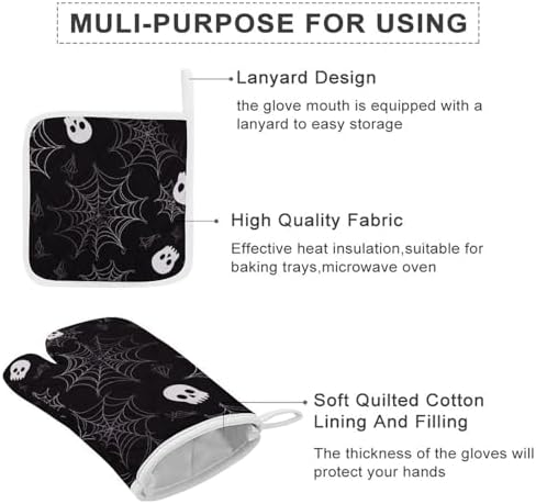 Scarily Effective Halloween Oven Mitts and Pot Holders Set for Cooking discretions
