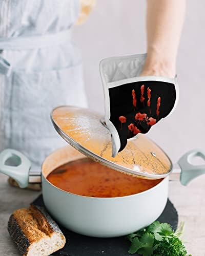 Halloween Blood Handprint 5PCS Pot Holders Set
