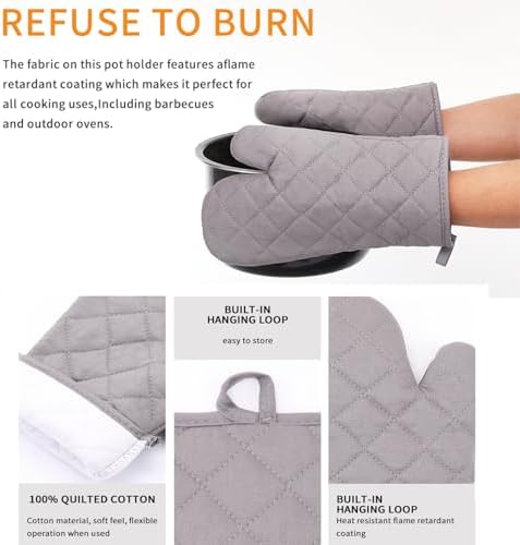 6-Piece Oven Mitts Potholders Set for Safe Cooking