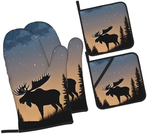ZHANLEI 4-Piece Oven Mitts Pot Holders Set