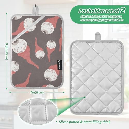 Halloween 2-Piece Pot Holder Set with Pockets