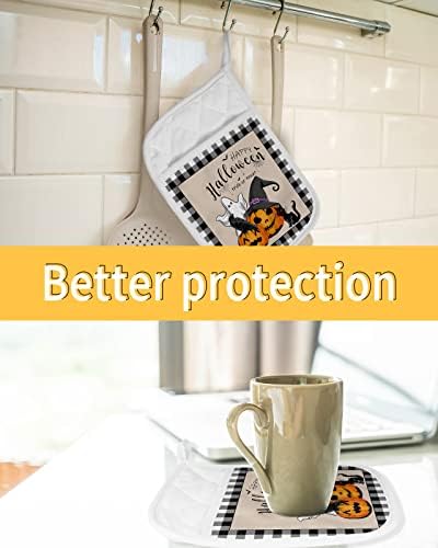 HilariousM Halloween Pumpkins Ghosts 5PCS Pot Holders