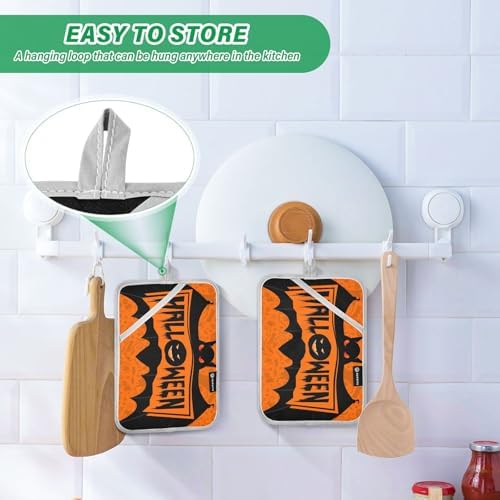 Halloween Black Bat Pot Holder Set