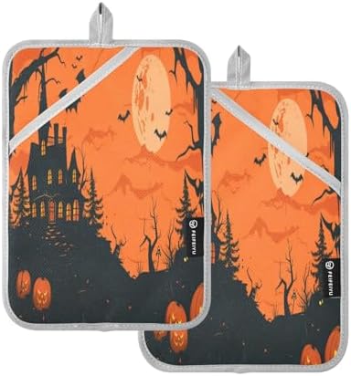 KLUVIO Halloween Potholders Set of 2 Heat Resistant