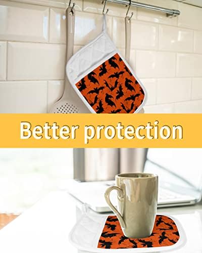 JasmineM Halloween Bat Potholders Set