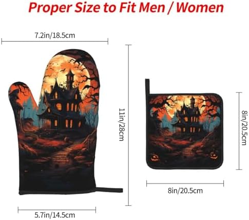 Halloween Castle Oven mitts set