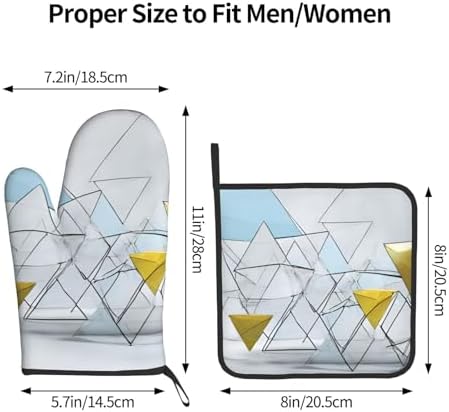 Quopvn Abstract Geometric Pattern Oven Mitts 2pcs Set