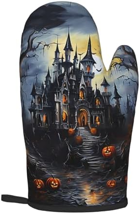 Devil Pumpkin Halloween Oven Mitts and Pot Holders Sets