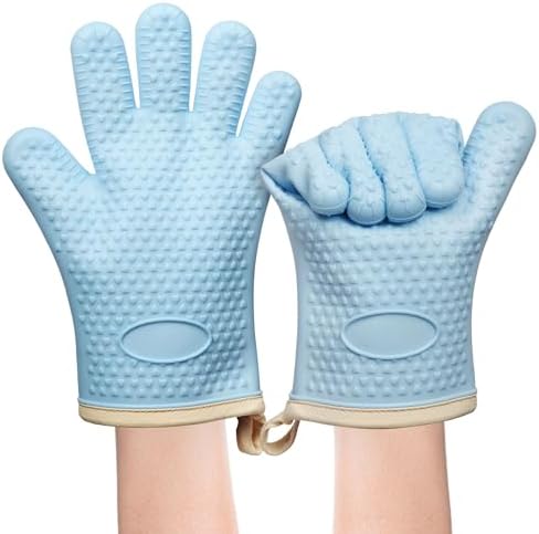 2-Piece Silicone Oven Mitts Heat-Resistant 500 Degrees