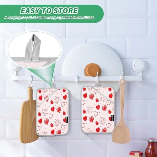 Red Love Heart 2-Piece Heat Resistant Potholer