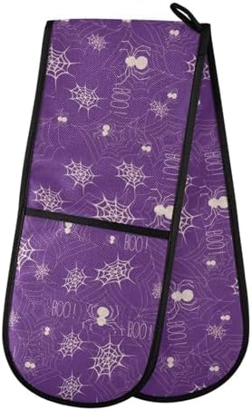 Halloween Spiders Oven Mitts Heat-Resistant Durable