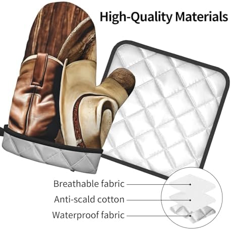 Fortified Cowboy Hat 2-Piece Oven Mitt Pot Holder Set