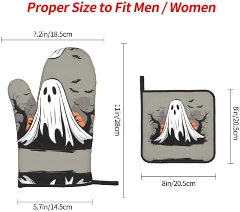 Halloween Ghost Pattern Thicken Pot Holder Set - Durable Waterproof Must-Have Kitchen Tool