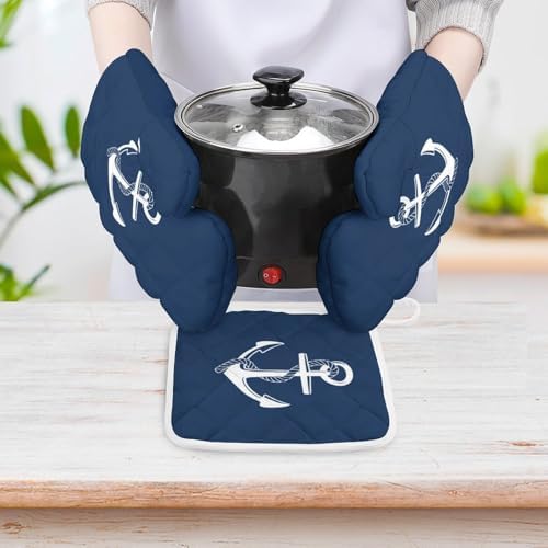 Safe Heat-Resistant Oven Mitts Set for Kitchen BBQ Use