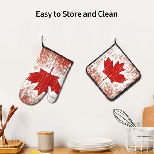 Canada Flag Oven Mitts Pot Holders Set