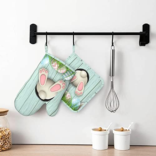 Easter Bunny Oven Mitts Set of 2 - White Adorn Your Kitchen