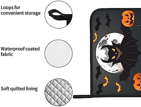 Halloween Moon Bat Pumpkins Non-Slip Heat-Resistant Pot Holder Set