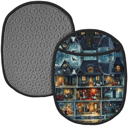 VOSERY Halloween Scary Dollhouse Potholders Oven Mitts