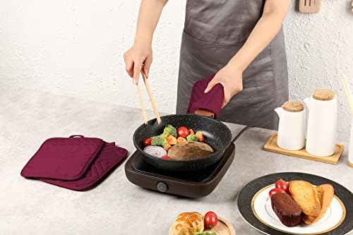 7x9 Red Oven Pot Holder with Pocket Heat-Resistant Cotton Potholder