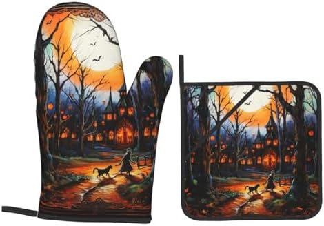 Heat-Resistant Oven Mitts Set for Baking Cooking