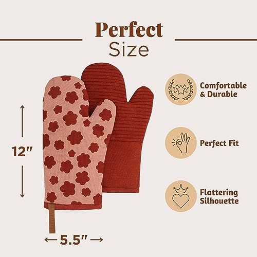 Folkulture Heat-Resistant Silicone Oven Mitred Pair 12 x 55
