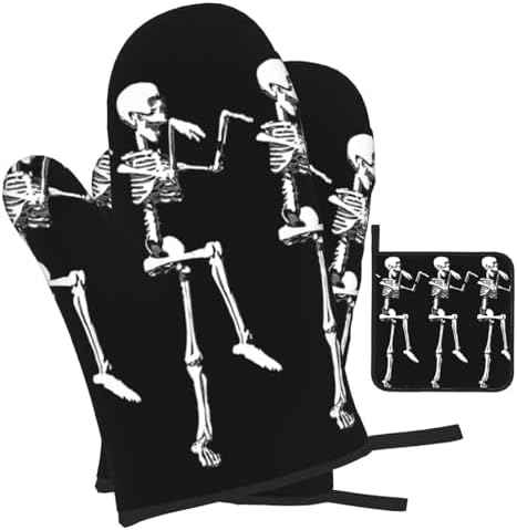 XULLZH Halloween Skeleton Pot Holder Set