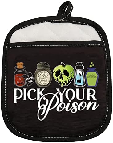 ZJXHPO Halloween Pick Your Poison witch Pot Holder Gift for Villains