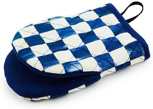 Oven Mitt Heat Protection Mini Blue and White