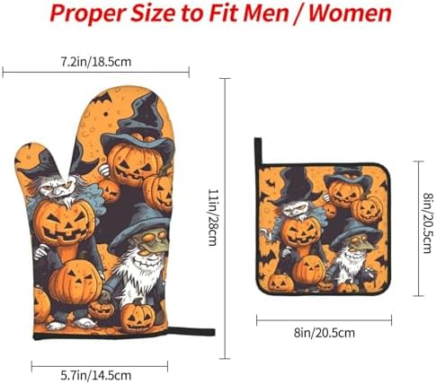 Pecan Family Oven Mitt Set for Heating Cooking and Baking