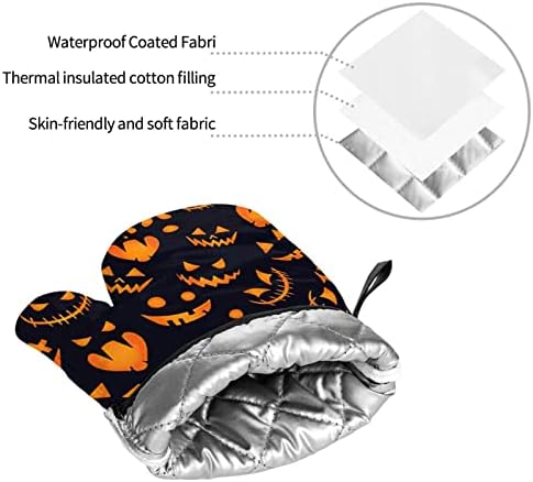 Pumpkin Oven Mitts Heat-Resistant Set of 4