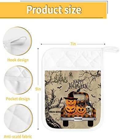 Halloween Creepy Kitchen Potholders 5PCS Set