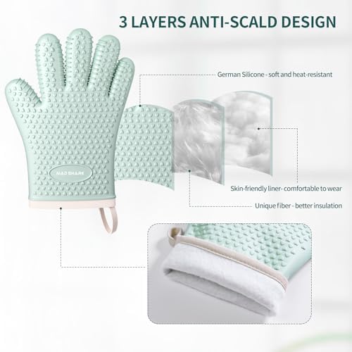 MAD SHARK Heat-Resistant Silicone Oven Mitts
