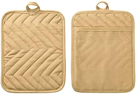 Anyi 7x9 Heat-Resistant Cotton Pot Holder Set 3-Pack Hunter Green