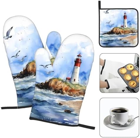 DXTKWL 3-Piece Heat-Resistant Oven Mitts Pot Holders for Safe Cooking