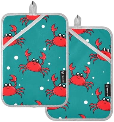 Dalzium Cartoon Crab Potholder Set of 2 Heat Resistant