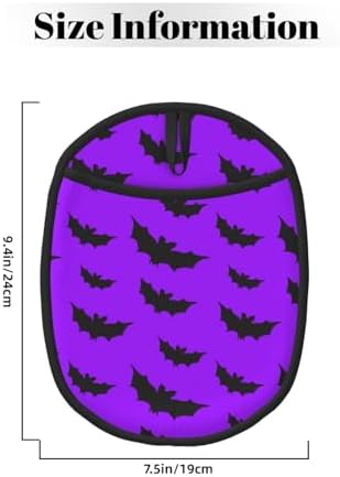 2PCS Cute Bats Halloween Oven Mitts with Pocket and Hanging Loop