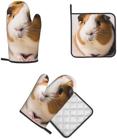 Quopvn Cute Flower Printed Oven Mitts 2pcs Set