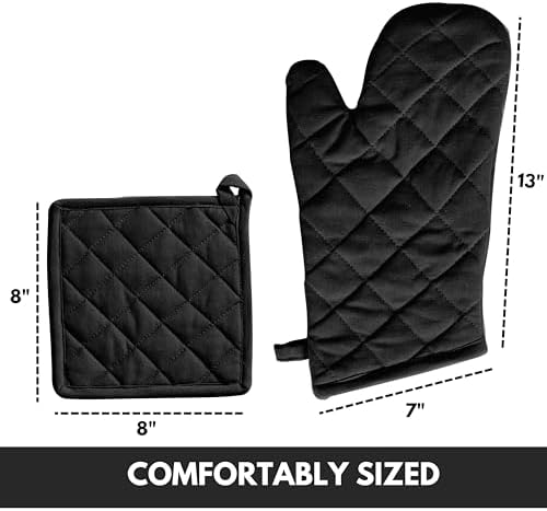 Oven Mitt Pot Holder Set 100 Cotton for Cookers