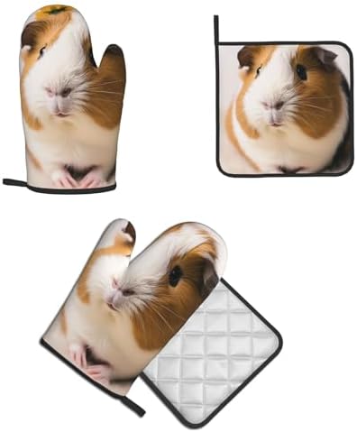 Quopvn Cute Flower Printed Oven Mitts 2pcs Set