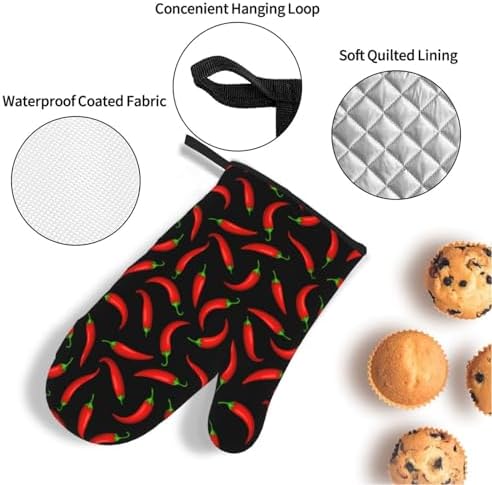 Red Hot Chilli Peppers Hand Underestimate Proof Oven Mitts Set of 4