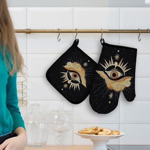 Mingnei Tarot Evil Eye Oven Mitts and Potholder Set