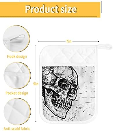 HilariousM Halloween Skull Pot Holders