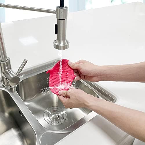 Thickened Mini Silicone Oven Mitts Heat-Resistant Glove for Cooking Baking Red
