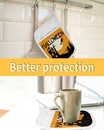 Halloween Night Pot Holder Set 5 x 7x9 inches