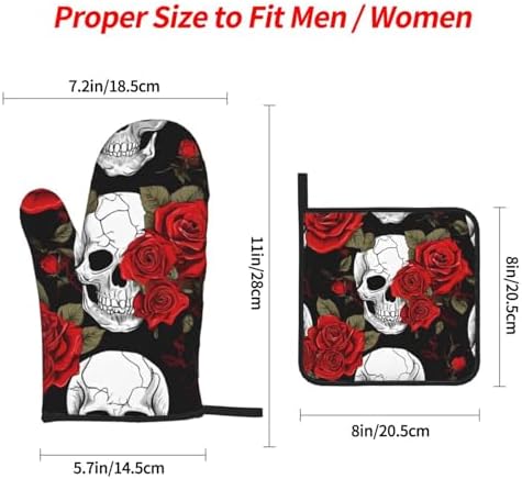 Heat Resistant Halloween Oven Mitts Set of 4 - Perfect for Cooking Baking