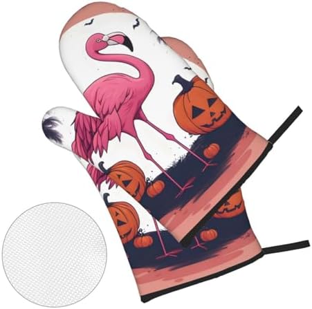 YYHHAOFA Halloween Flamingo Kitchen Baking Four-Piece Set