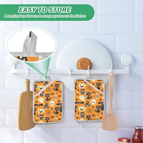 Trick-or-Treat Treat Halloween Black Cat Pot Holder Set